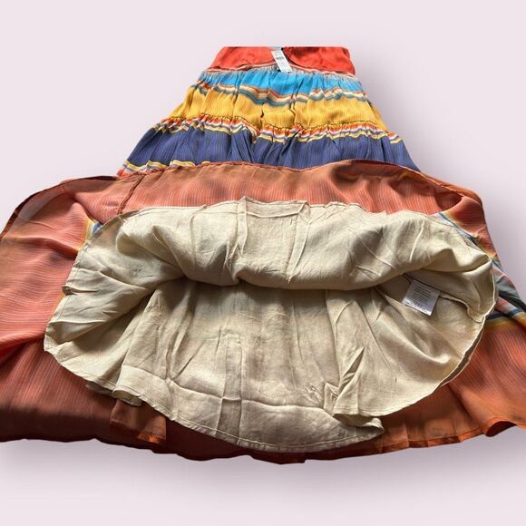 Anthropologie Tanvi Kedia V-Neck Colorblock Midi Dress New - Picture 9 of 14